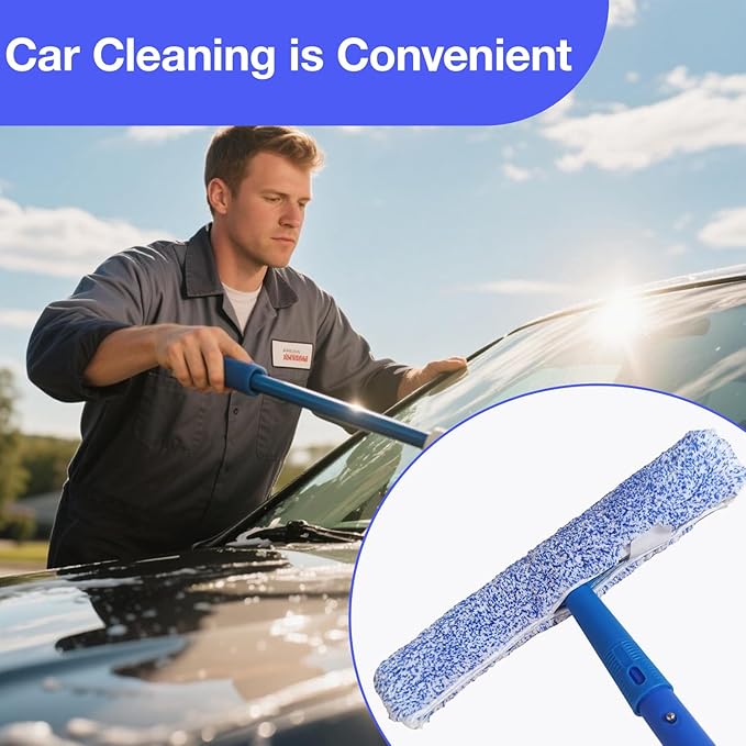 6 Pack 14" Microfiber Window Scrubber Refill Replacement Compatible with Unger 966540 Professional Scrubber Refill Sleeve, Reusable Squeegee Cloth Sleeve for MR.SIGA Professional Window Cleaning