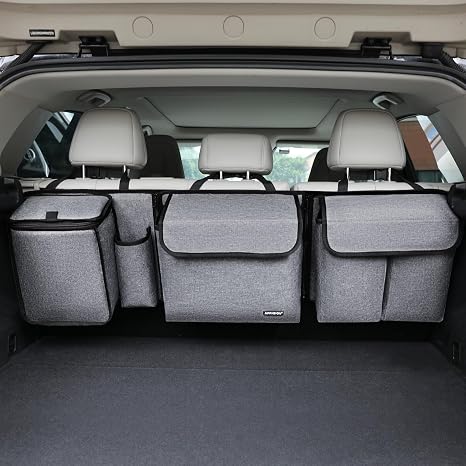 Deluxe Trunk and Backseat Organizer for Medium or Large Size SUVs & RVs, Detachable Storage Modules with Built-in Cooler