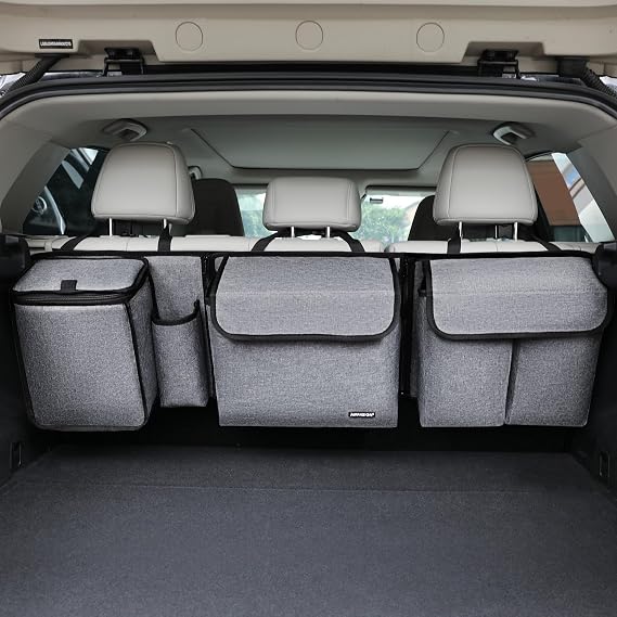 Deluxe Trunk and Backseat Organizer for Medium or Large Size SUVs & RVs, Detachable Storage Modules with Built-in Cooler