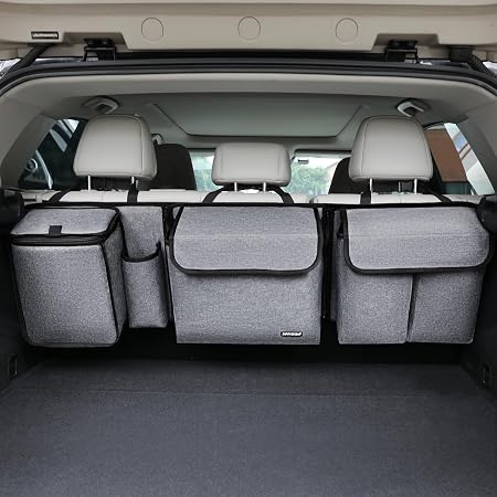 Deluxe Trunk and Backseat Organizer for Medium or Large Size SUVs & RVs, Detachable Storage Modules with Built-in Cooler