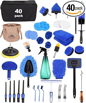 Car Detailing Kit 40PCS, Car Cleaning Kit with Detailing Brush Set, Car Wash Kit Interior Exterior Wheels Tire Tools, Au