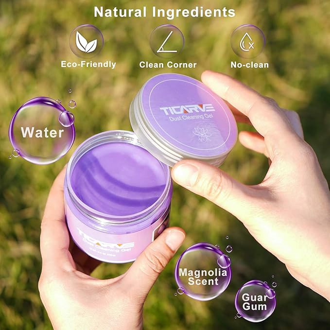 TICARVE 2 Pack Cleaning Gel Car Cleaning Putty Car Slime for Cleaning Car Detailing Gel Car Interior Cleaner Car Accessories Keyboard Cleaner Rose Purple (320g/11.2oz)