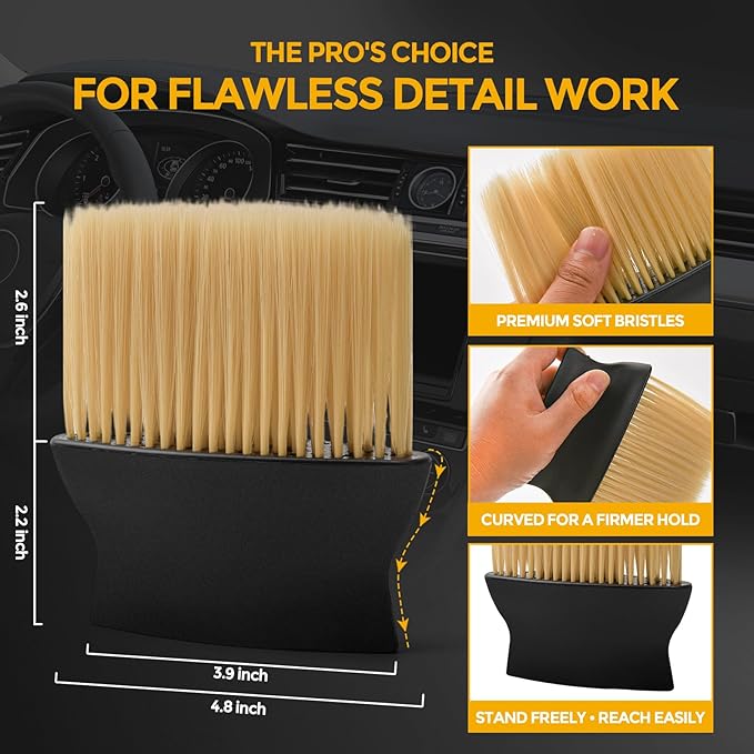 Car Detailing Brush, Automotive Interior Dusting Brush, Soft Car Interior Cleaning Tool for Dashboard Interior, Leather, Keyboard, Scratch-Free