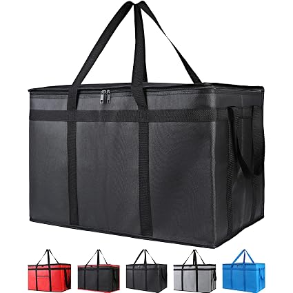 Bodaon 10-Pack Insulated Food Delivery Bag for Hot and Cold Meal, XXX-Large Cooler/Thermal Bags, Grocery Tote Insulation