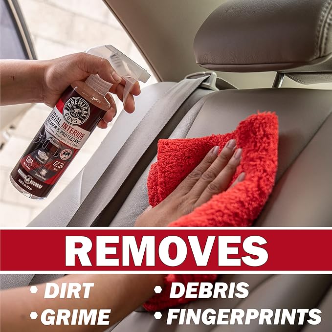 Chemical Guys Total Interior Cleaner & Protectant - Black Cherry, Car Cleaning Spray, Cleans and Protects Leather, Vinyl, Plastic, Rubber, and Glass, Safe for Trucks, SUVs, Jeeps, RVs & More - 16 oz