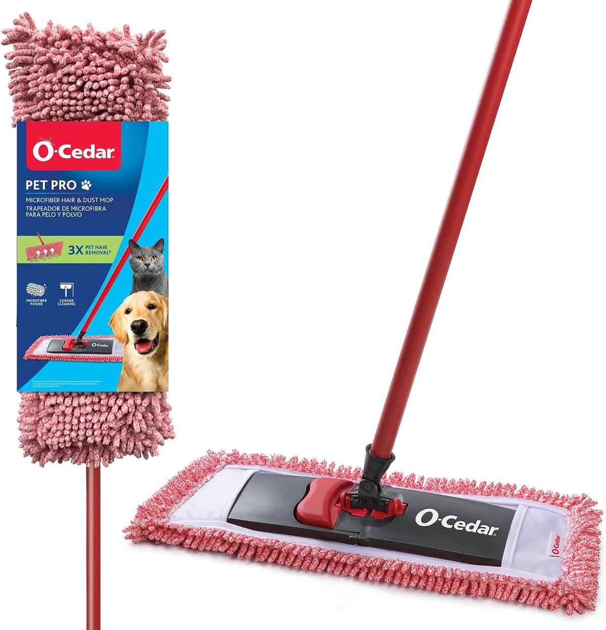Pet Pro Microfiber Hair & Dust Mop | 3X Pet Hair Removal* | Electrostatic Dry Dust Mop for Dog & Cat Homes | Hardwood, Tile & Hard Floor Cleaning