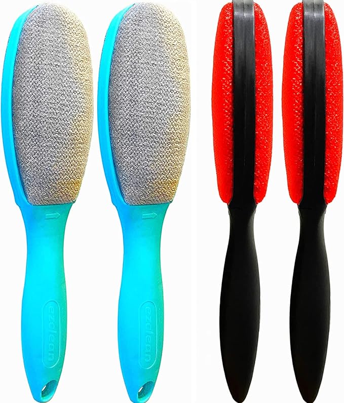 ezclean 4Pack 2Colors Lint Brush for Clothes Furniture Couch, Lint Brush Pet Hair Remover for Clothes Brush, Reusable Lint Brushes for Pet Hair,Velvet Brush, Pet Brush, Fabric Brush