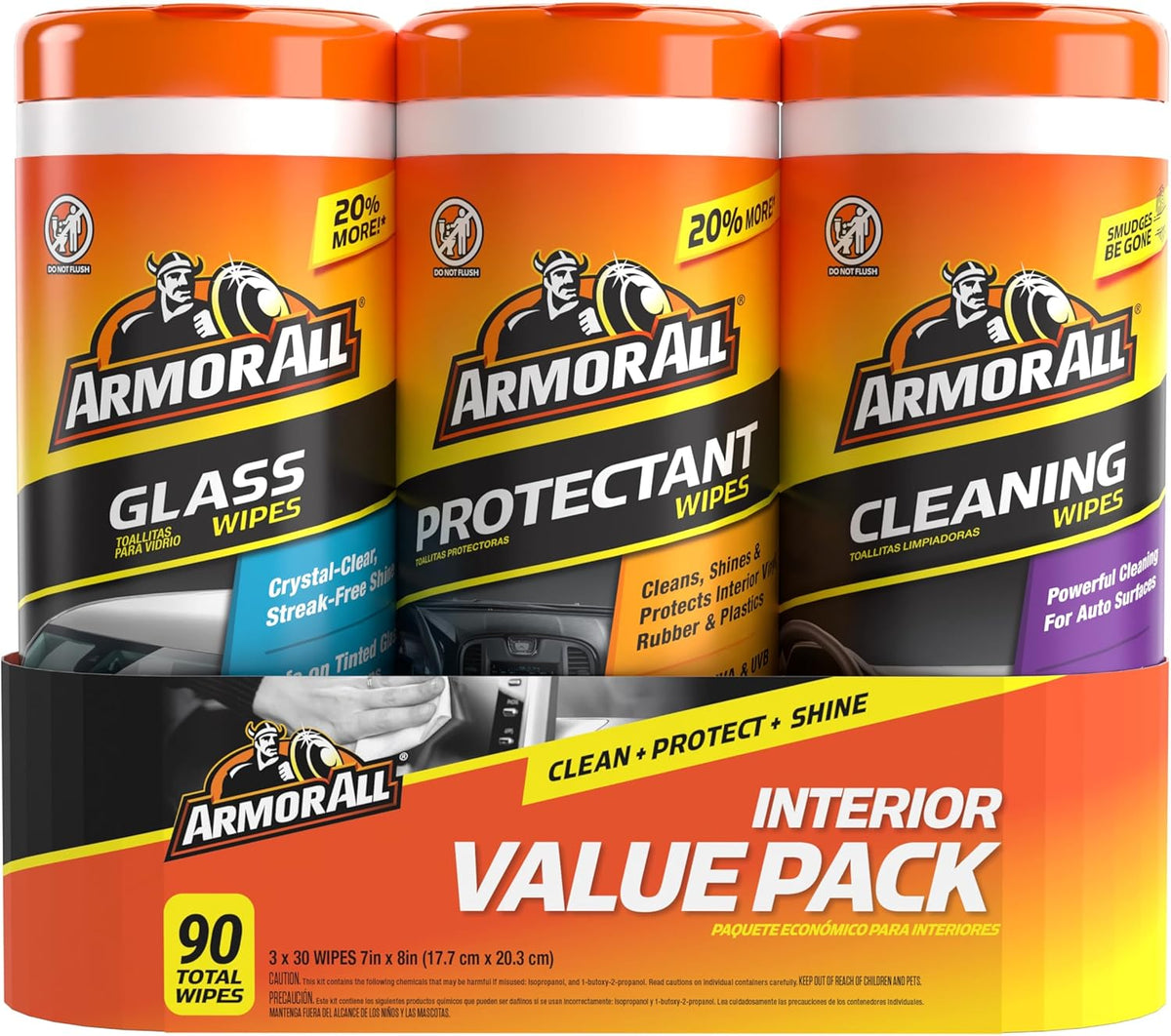 Car Cleaning Wipes, 90 Ct - Interior, Protectant & Glass Wipes