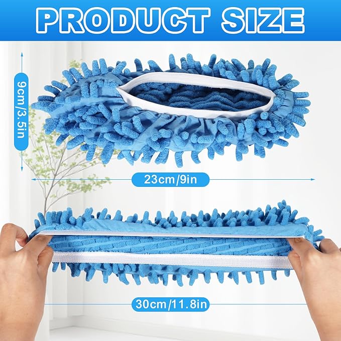 Mop Slippers Shoes 15 Pairs (30 Pieces) - Microfiber Cleaning House Mop Slippers, Floor Cleaning Tools Shoe Cover, Soft Machine Washable Reusable Microfiber Foot Socks for House Kitchen Office