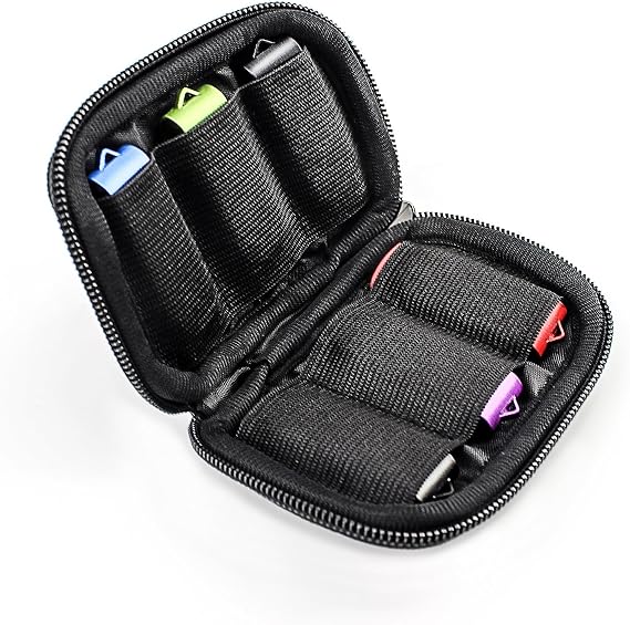 Flash Drive Case - USB Holder, Storage Bag for Thumb Drives, Lightweight, Protects & Stores Small Items, 6 Slots, Black