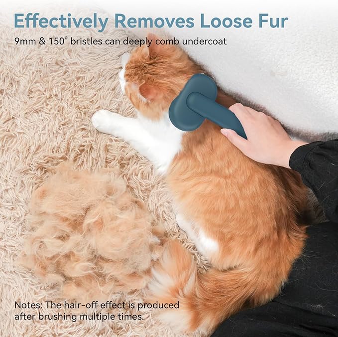 Aumuca Skin Friendly Self-Cleaning Slicker Brush for Dogs & Cats, Gentle Pet Grooming Tool for Shedding & Deshedding, Efficient Hair Remover for Long & Short Haired Pets