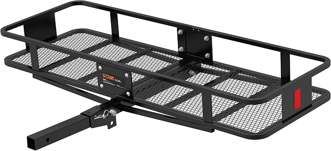 CURT 18151 Cargo Basket Hitch Trailer Hitch Cargo Carrier, 500 lbs. Capacity, 58-Inch x 20-Inch x 5-1/2-Inch, Fits 2-Inc