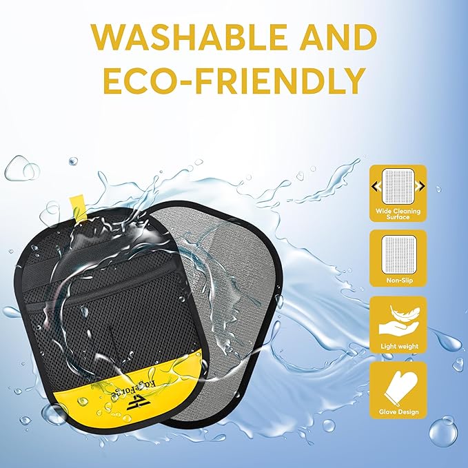 Pet Hair Removal Glove for Dogs & Cats - Reusable Electrostatic Magic Brush Glove - Lint Mitt for Furniture, Couch, Carpet, Clothing, Car Seat - Dog Hair Remover Tool