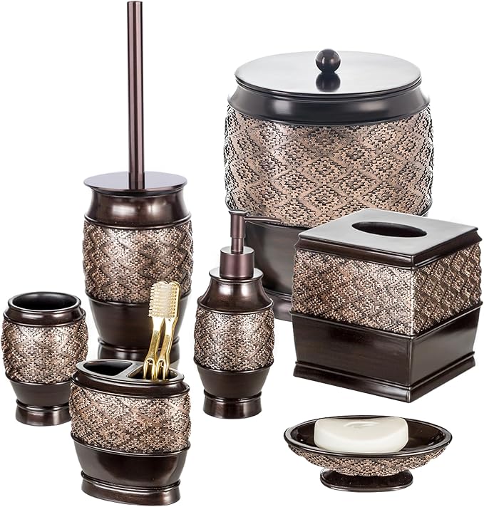 Creative Scents Dublin Brown Toilet Brush Set - Toilet Bowl Cleaner Brush and Holder - Decorative Toilet Bowl Scrubber - Space Saving Designed Toilet Bowl Cleaner