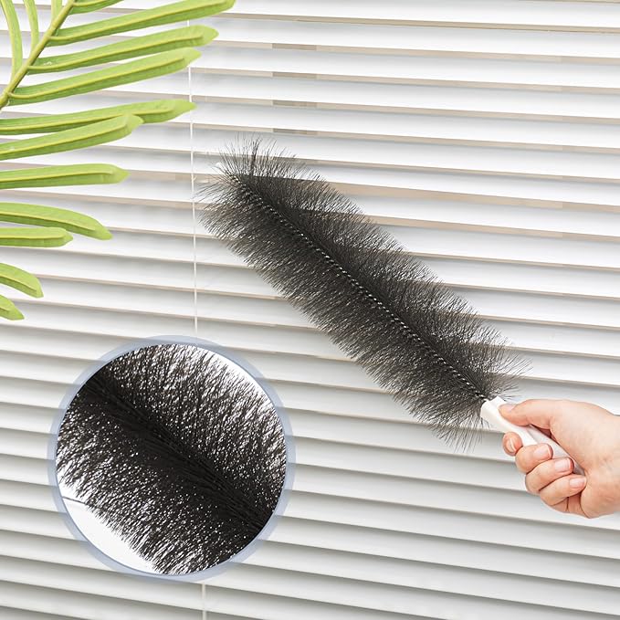 Sliner 2 Pcs Fan Cleaning Brush Bendable Fan Duster Cleaner Reusable Cobweb Duster Microfiber Head Dirt Remover for Ceiling Fans Blades, Air Vents, Curtains, Cars, Shutters (Gray)