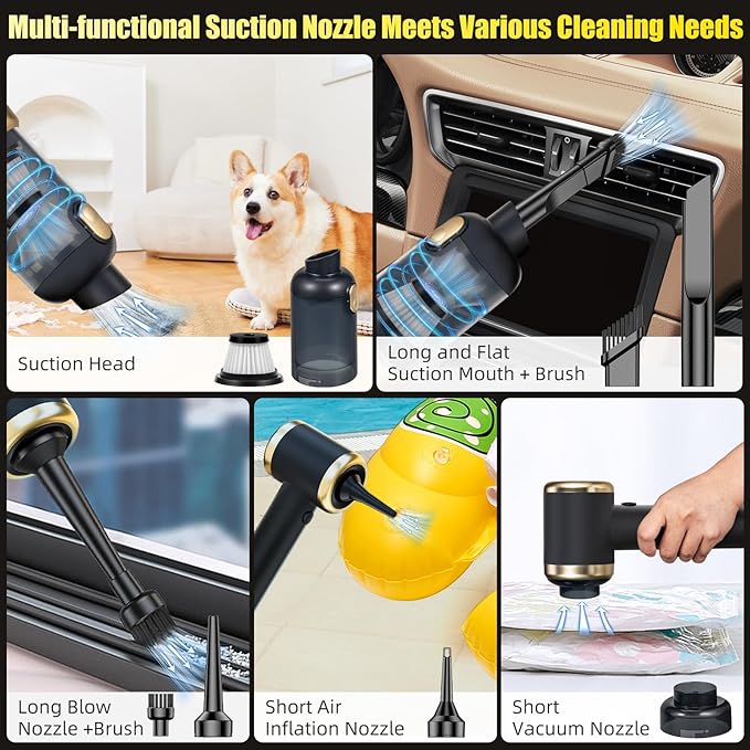 Bug Vacuum Catcher,12000Pa Handheld Car Vacuum Cleaner,4-In-1 Portable Cordless Vacuum Cleaner,Bug Vacuum for Adults Cleaner for Car&Bug Catcher Indoor with USB Rechargeable for Cockroach Spider