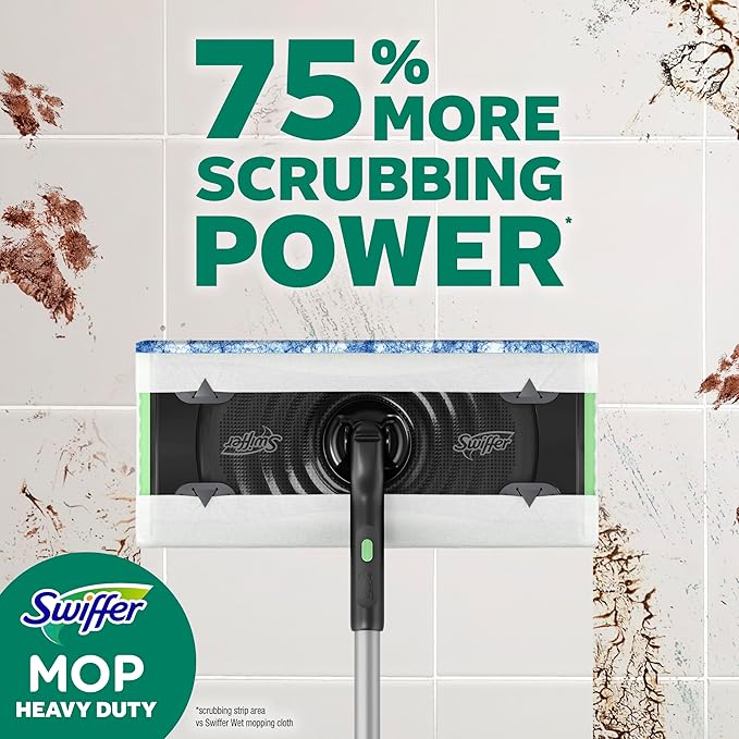 Swiffer Heavy Duty Mop Wet Multi-Surface Cloth Refills for Floor Mopping and Cleaning, Outdoor Window Fresh Scent, 20 count