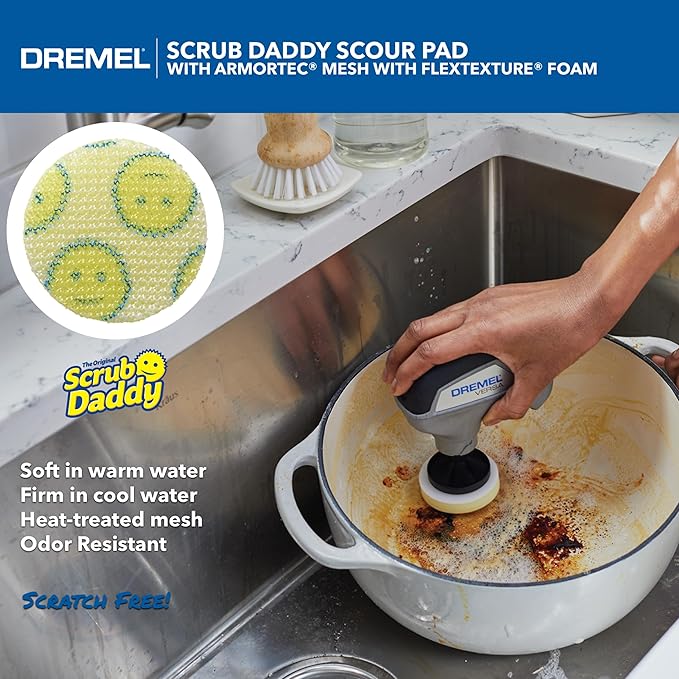 Dremel Versa 5-Pack Scrub Daddy Cleaning Sponge Pads, Variety Pack for Multi-Surface Cleaning, for use in Kitchen, Household and Bathroom - Compatible with Versa Power Scrubber Tool, PC360-5