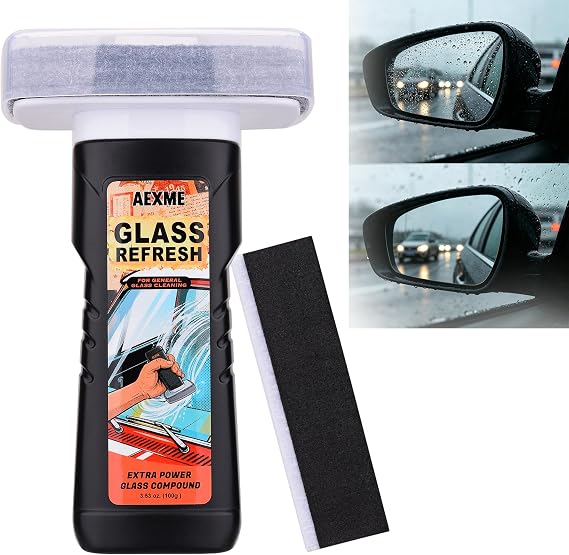 Windshield Oil Film Remover, Car Glass Cleaner Tool for Windshield & Windows, Remove Water Spots, Rain Marks, Haze & Gri