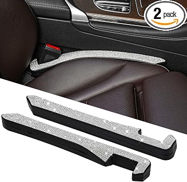 2 Pack Sparkly Diamond Car Seat Gap Filler Universal Gap Filler for Car SUV and Truck Fit Between Seats and Console Stop