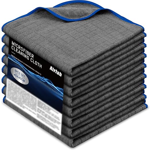 Airlab Glass Polishing Streak Free Miracle Cleaning Cloth, Grey-Navy Blue