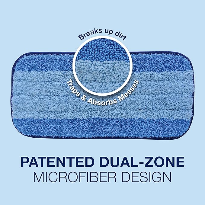 Bona® Microfiber Cleaning Pads for use with Swiffer® WETJET® Spray Mop only, 3 Pack, Washable & Reusable up to 500 Times