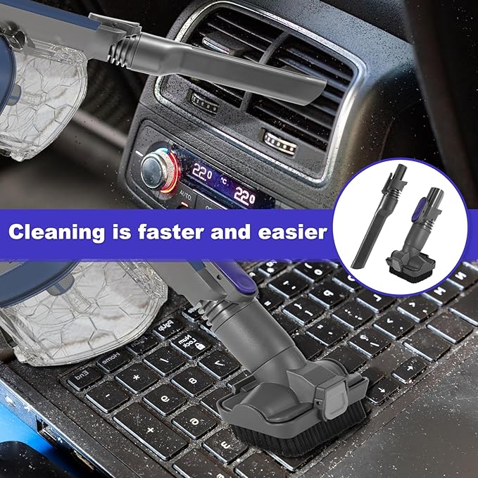IX141 Vacuum Crevice Tool Brush Replacement Parts Compatible with Shark Pet Cordless Stick IZ162H IZ361H IX140 IX141 IZ140 IZ142 UZ145 Removable Two-in-one Tool Brush Attachments for D-Shaped Vacuum