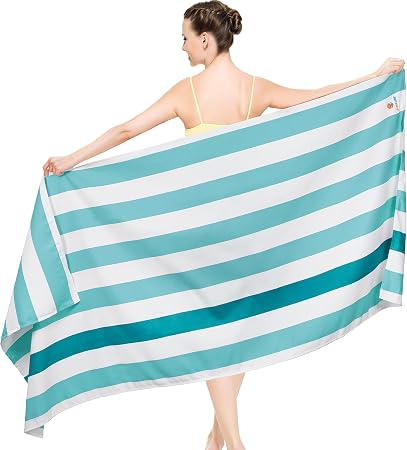 SUN CUBE Microfiber Beach Towel, Quick Dry, Light Blue, 60x30 Inch