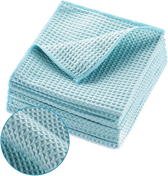 ZHIDIAN Waffle Weave Microfiber Towels, Premium Waffle Knit Car Detailing Towel, Auto Windows Glass Cleaner Cloth, No-Od