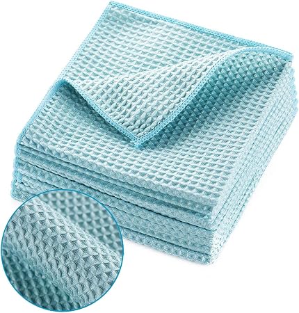 ZHIDIAN Waffle Weave Microfiber Towels, Premium Waffle Knit Car Detailing Towel, Auto Windows Glass Cleaner Cloth, No-Od