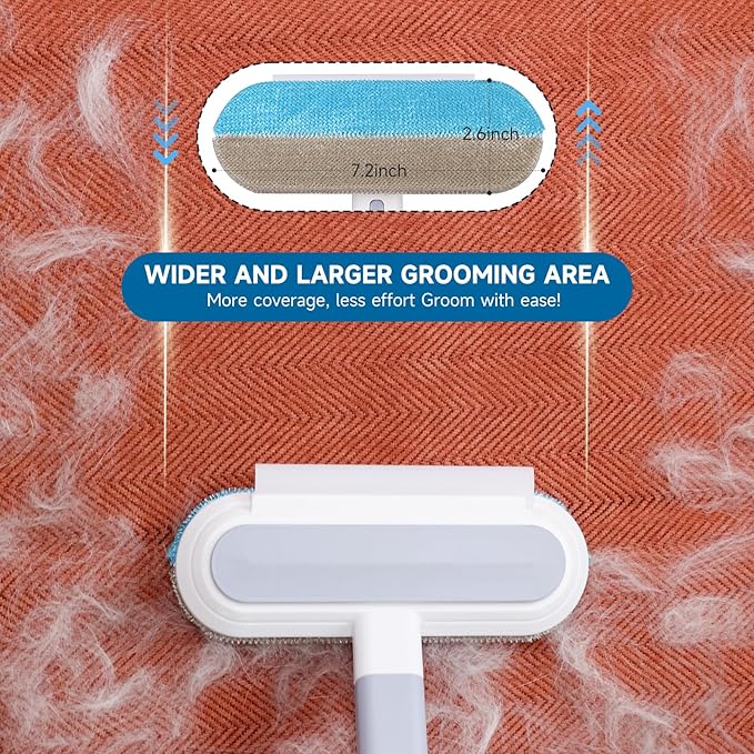 Cat and Dog Hair Remover for Couch & Furniture, Better Than Lint Rollers for Pet Hair, Reusable, Washable Fur Cleaner for Carpets, Clothing, Bedding, Portable Multi-Surface Tool for Home & Car
