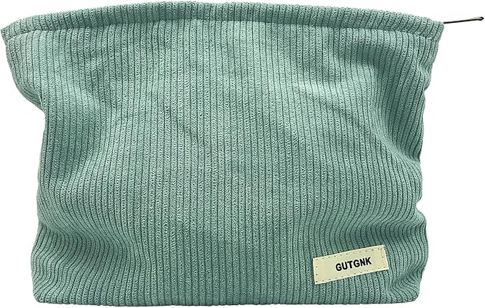 GUTGNK Corduroy Ladies Cosmetic Bag, Large Capacity Canvas Cosmetic Bag Travel Toiletry Bag Accessories Organizer, Light