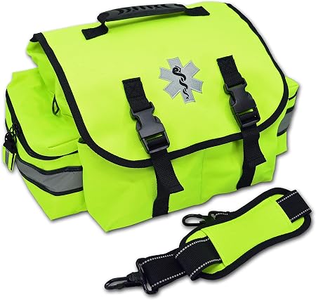 Lightning X Products Small EMT Medic First Responder Trauma EMS Jump Bag With Dividers - Fluorescent Yellow