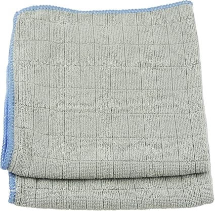 Unger 12” x 12” Microfiber Glass and Mirror Cloths, 2 Pack, Wet and Dry Cleaning Towels, Reusable Supplies, Window Clean