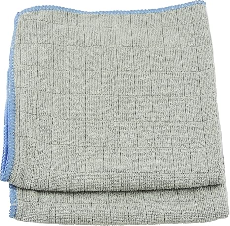 Unger 12” x 12” Microfiber Glass and Mirror Cloths, 2 Pack, Wet and Dry Cleaning Towels, Reusable Supplies, Window Clean