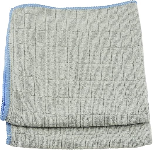 Unger 12” x 12” Microfiber Glass and Mirror Cloths, 2 Pack, Wet and Dry Cleaning Towels, Reusable Supplies, Window Clean