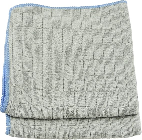 Unger 12” x 12” Microfiber Glass and Mirror Cloths, 2 Pack, Wet and Dry Cleaning Towels, Reusable Supplies, Window Clean