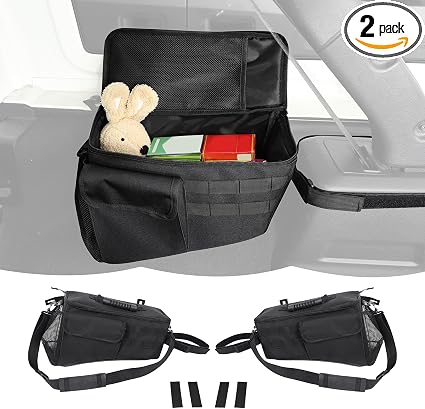 RT-TCZ Rear Trunk Organizer 2PCS,Storage Bag Accessories for Jeep Wrangler JLU 4 Door 2018-2023