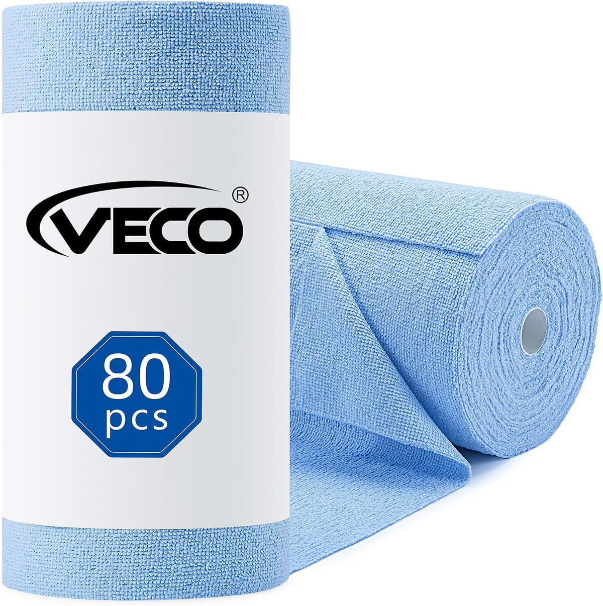 Microfiber Cleaning Cloth Roll 80 PCS, 12" x 12"