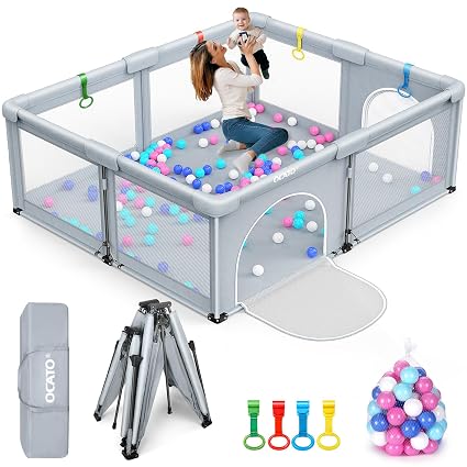 OCATO Baby Playpen Foldable Large Playpen for Babies and Toddlers 71×59