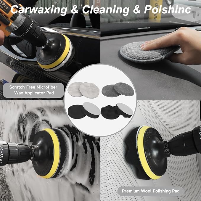 Car Detailing Kit, Car Detailing Brush Set, Car Cleaning Kit, Auto Detailing Tools for Interior Exterior Wheels, Professional Car Wash Accessories with Windshield Cleaning Tool and Storage Box(Grey)