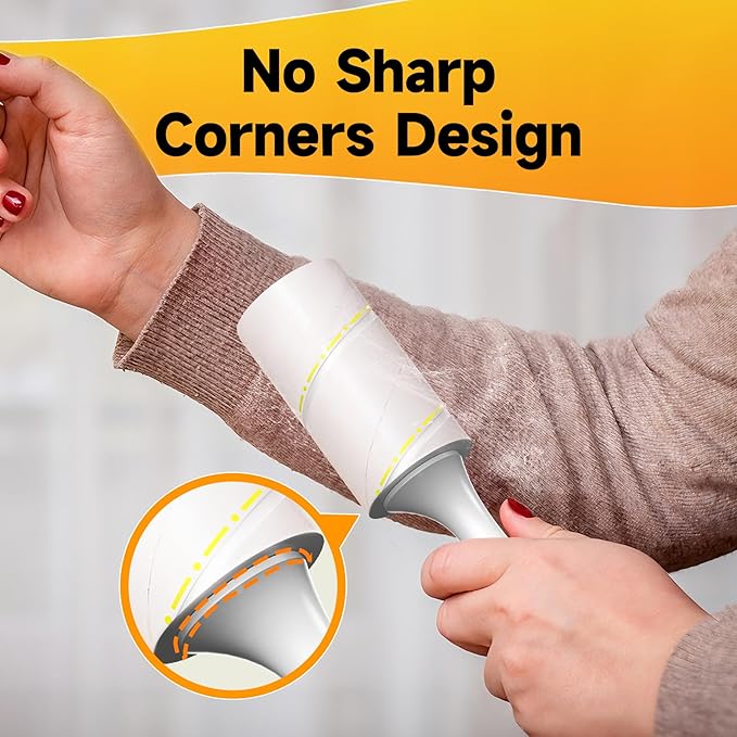 Extra Sticky Lint Roller for Pet Hair, 600 Sheets with 2 Reinforced Handles, Heavy Duty Lint Roller for Clothes, Couch, Furniture & Car