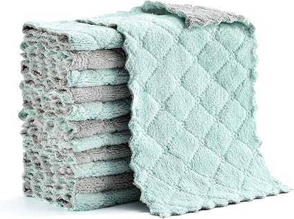 Hypermotion Microfiber Cleaning Cloth, Kitchen Towels, Double-Sided Microfiber Towel Lint Free Highly Absorbent Multi-Pu