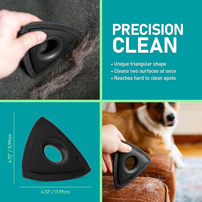 Maxpower Planet Dog Hair Remover, Reusable Fur Remover for Car Carpet, Cleaner Truck Detailing, Easy Use Car Detailing Mini Hair Removal Tool, Pet Removal Tool for Pet Fur (Black)