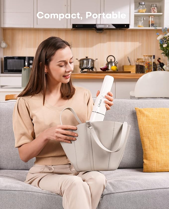 Ofuzzi Slim H7 Pro Handheld Vacuum, 1.0LB, 27AW/11kPa, Handheld Vacuum Cordless with LED Lighting and Two-Speed Modes, Low Noise, Type-C Charge, Mini Vacuum for Home Cleaning, White