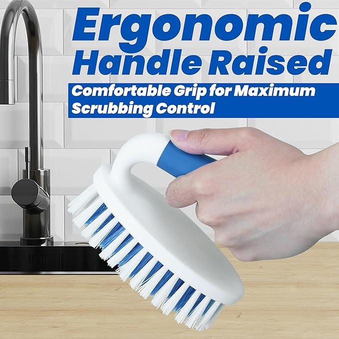 Scrub Brush, 2 Size Household Cleaning Brushes with Stiff Bristles, Scrubbing Brush for Carpet, Shower, Bathtub, Kitchen, Pool Tile, Bathroom Scrubber