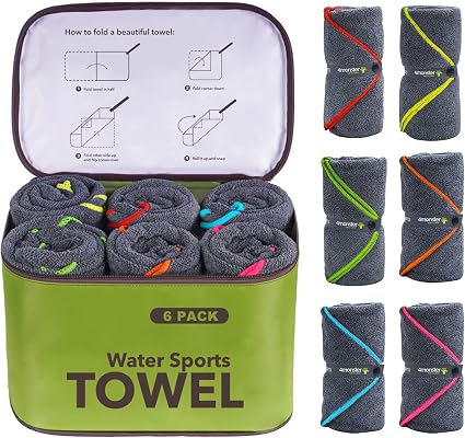 4Monster 4-Pack Quick Dry Microfiber Travel Towels – Super Absorbent, Ultra-Soft Camping Towel Set with Water-Resistant 