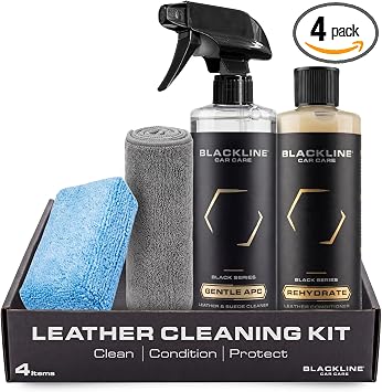Blackline Leather Cleaner & Conditioner Kit + Towel & Applicator, 4-piece