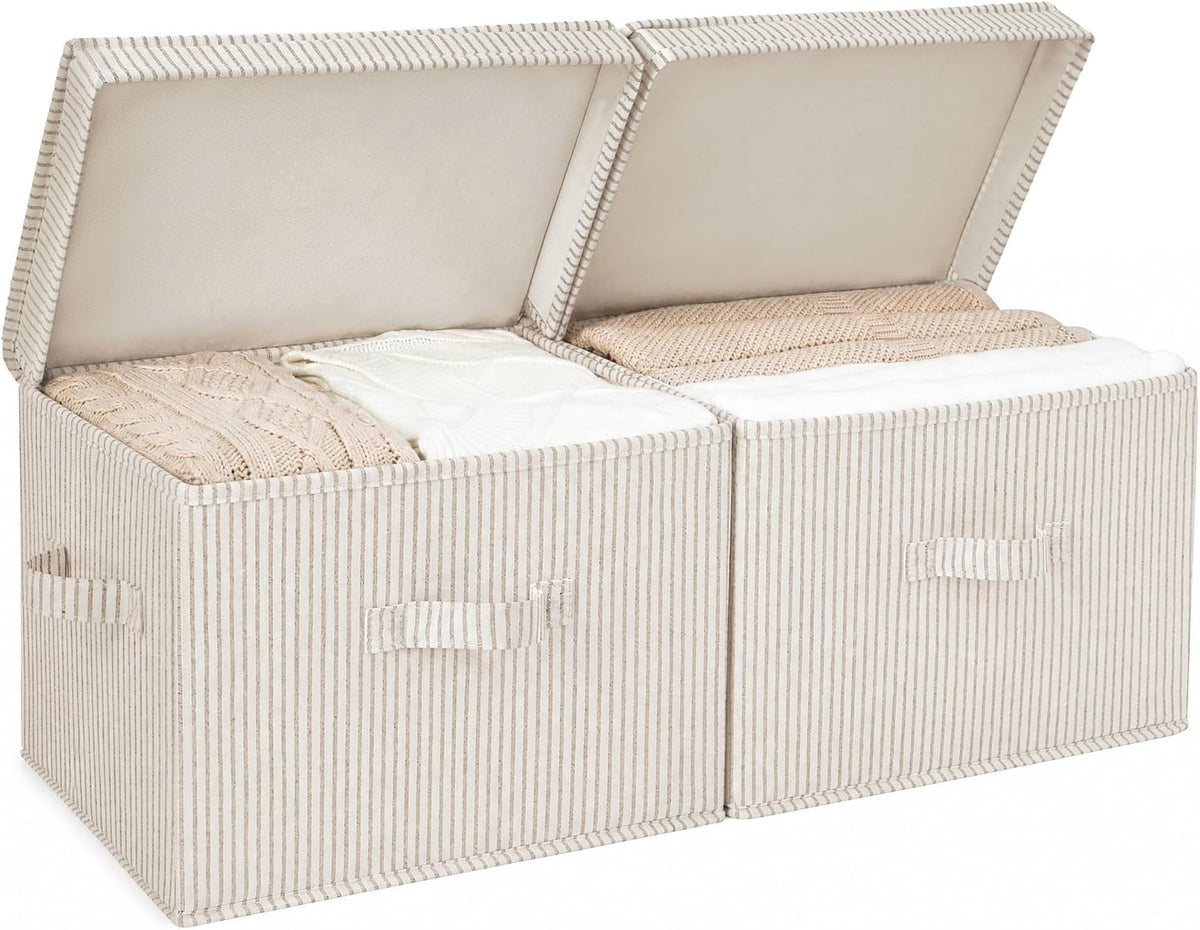Fabric Storage Bins with Lids, Closet Storage Bins