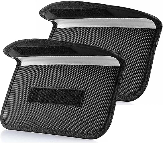 2 Pack Faraday Bags for Car Keys and Cell Phone, Signal Blocking Key Pouch Wallet, Anti-Tracking Anti Theft Car Protecti